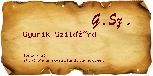 Gyurik Szilárd névjegykártya