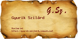Gyurik Szilárd névjegykártya