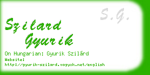 szilard gyurik business card