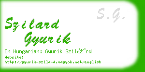 szilard gyurik business card